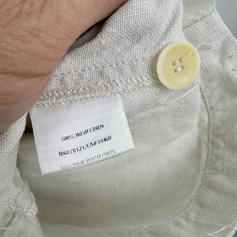 Eileen Fisher IRISH Linen Straight‎ Leg Pants Women M Oatmeal Coastal Minimalist - Picture 12 of 12